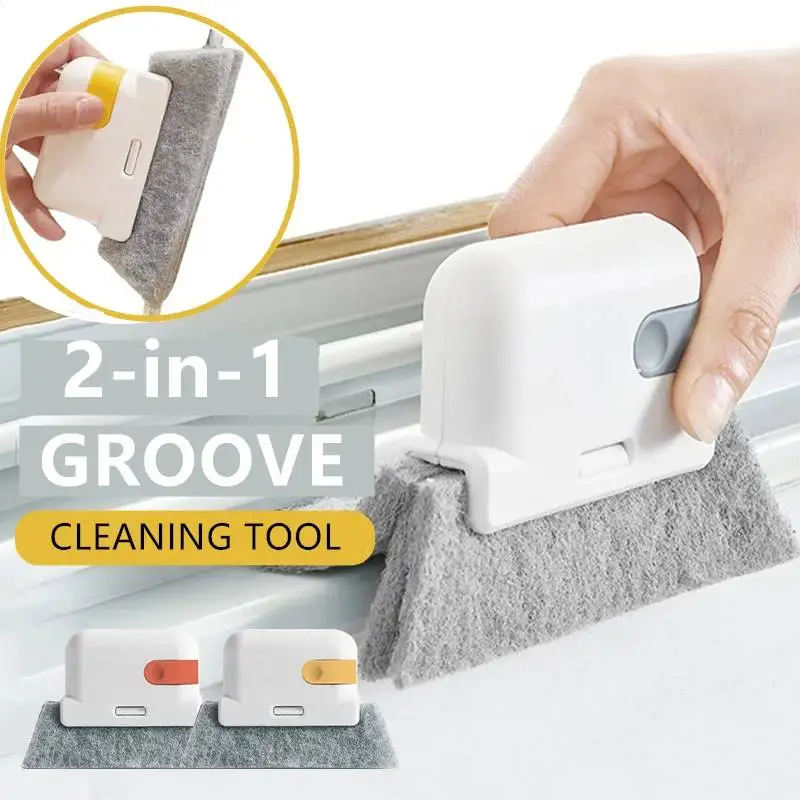 2-in-1 Window Frame Groove Track Cleaning Brush Groove Cleaning Tool Sliding Door Cleaning Tool Handheld Gap Cleaner