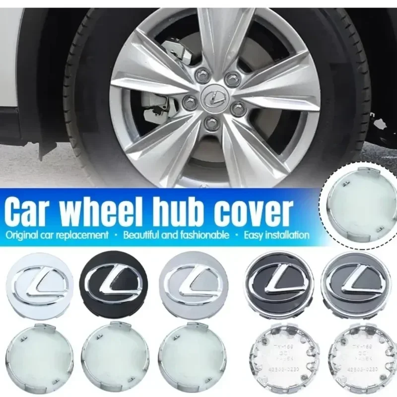 

4Pcs 62MM Car Styling Wheel Center Cap Hub Replaced Covers For Lexus ES300 RX330 RX300 GS300 IS250 IS200 CT200h IS300 NX RX LX