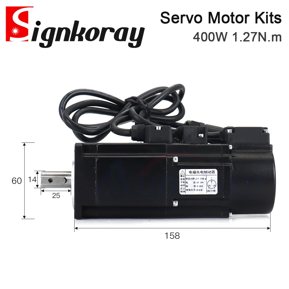 SignkoRay WeiHong WSDA 400 واط حافلة نوع محرك سيرفو سائق أطقم 1.27N.m 0.85A 220 فولت قيمة مطلقة مع الفرامل لجهاز التوجيه باستخدام الحاسب الآلي