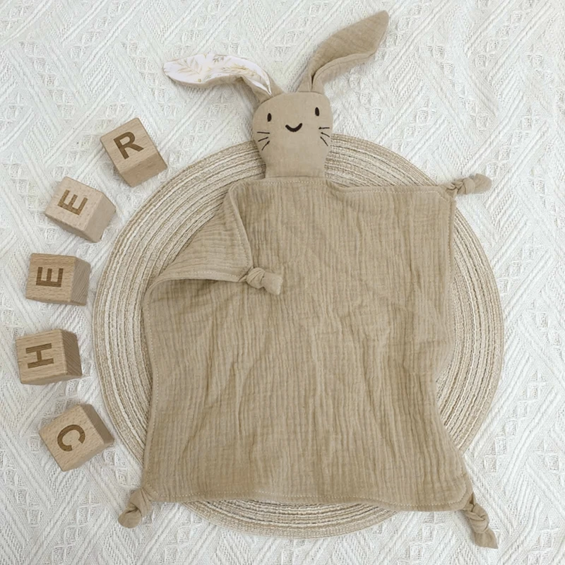 Comfort Sleeping Cuddling Toy Rabbit for Doll Appease Towel Soft Gauze Bibs