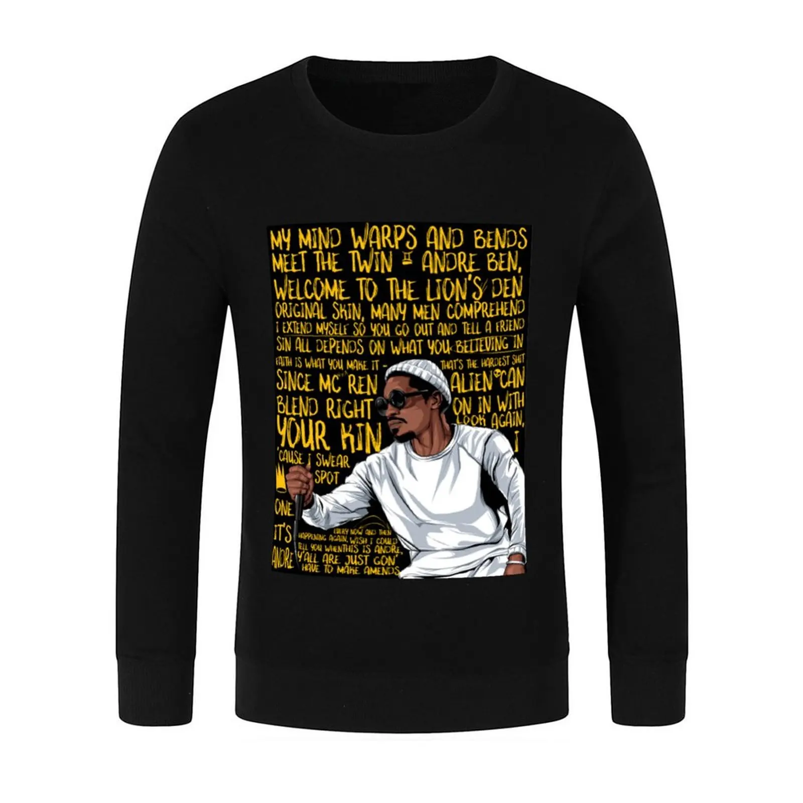 Andre 3000 The twin Pullover men's clothes men's sweat-shirt set korean clothes anime clothes graphic sweatshirts