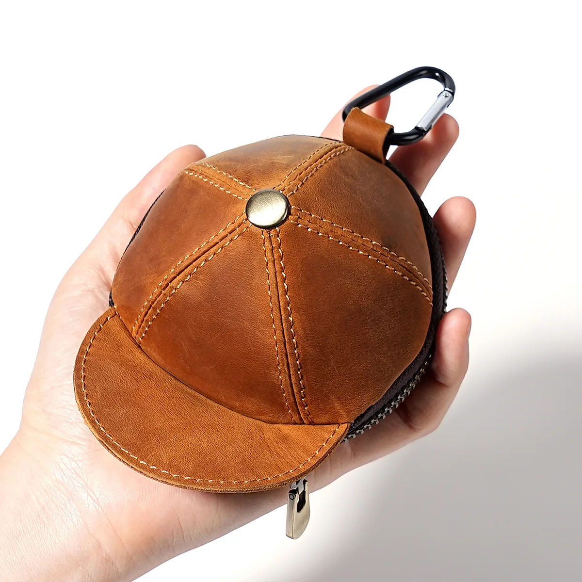 حقيقية مجنون الحصان الجلود محفظة نسائية للعملات المعدنية قبعة نمط الخصر حقيبة للحمل صغيرة سستة الحقيبة لسماعات الأذن تغيير الإبداعية حقيبة المال الصغيرة