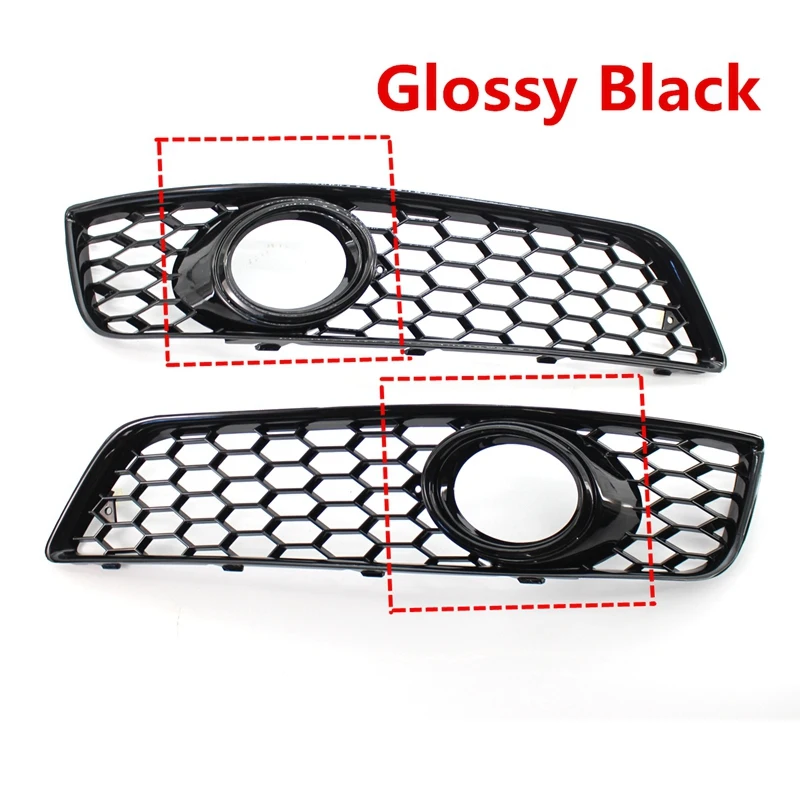 1 Pair Car Front Bumper Fog Light Mesh Grille Parts For  A3 8P 2009-2013 8P0807682D Fog Lamp Honeycomb Grille Covers