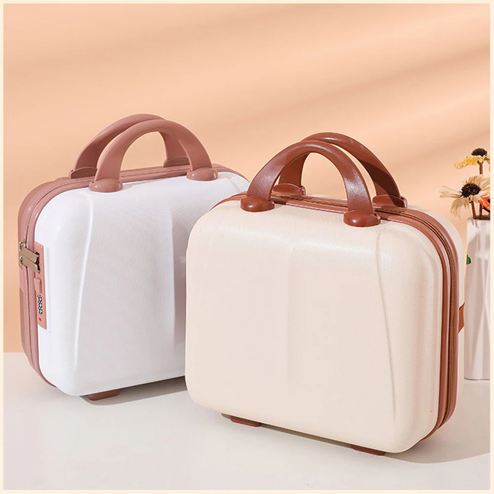 

Small Hand Luggage 14-inch Elastic ABS Carrying Suitcase Travel Cosmetic Bag Portable Makeup Bag for Girls Storage Organizer