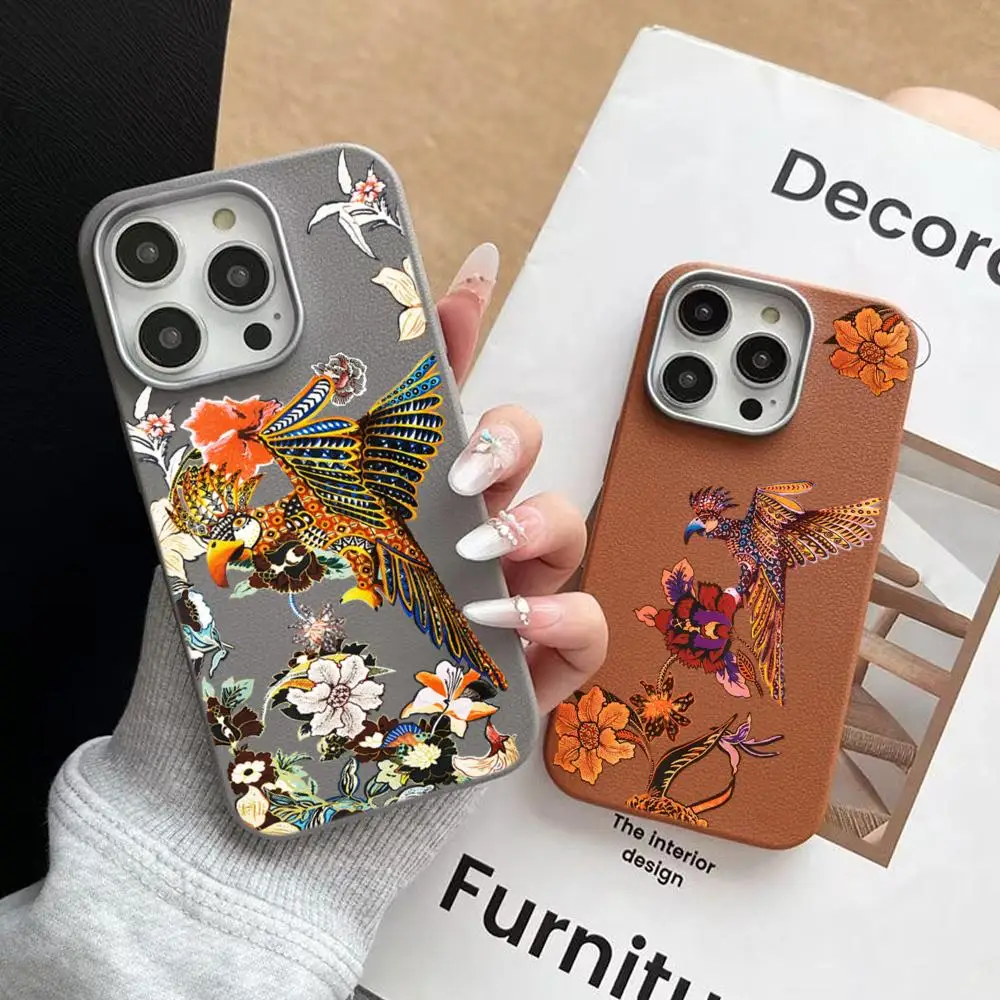 

Love Birds Parrot Phone Case For iPhone 17 16 15 14 Plus 16E 13 12 11 Pro Max X XS Max XR 7 8 SE2 Protection Shockproof Cover