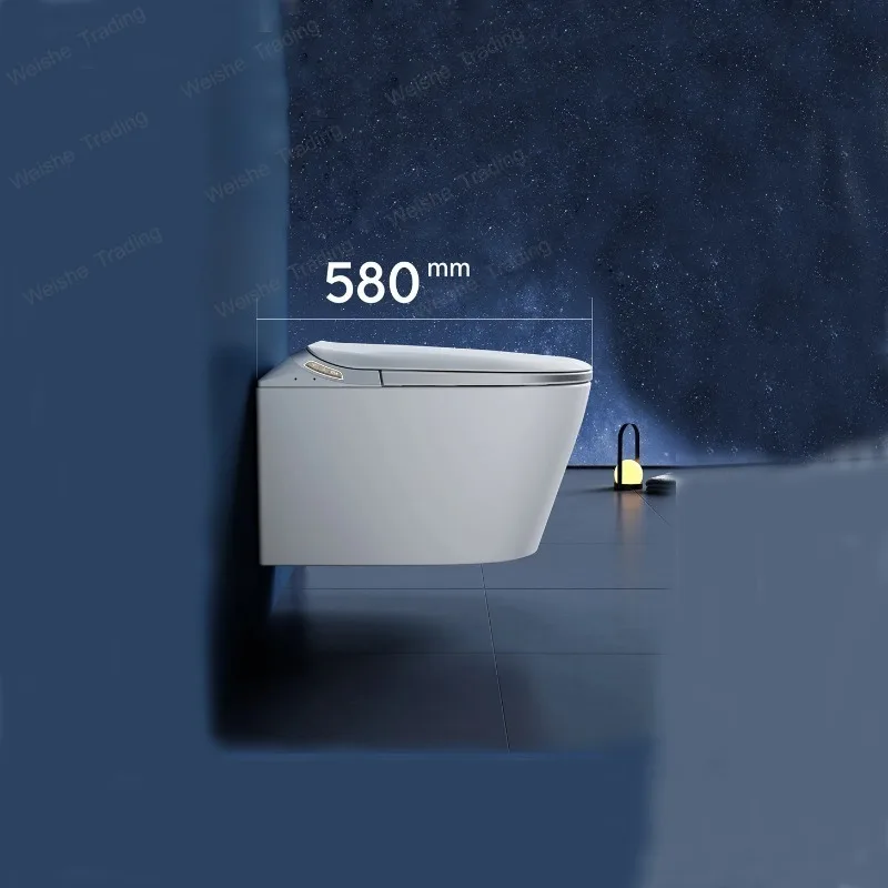 Luxury P-trap Wall Hung Intelligent WC Elongated Remote Controlled Smart Bidet Toilet X03A