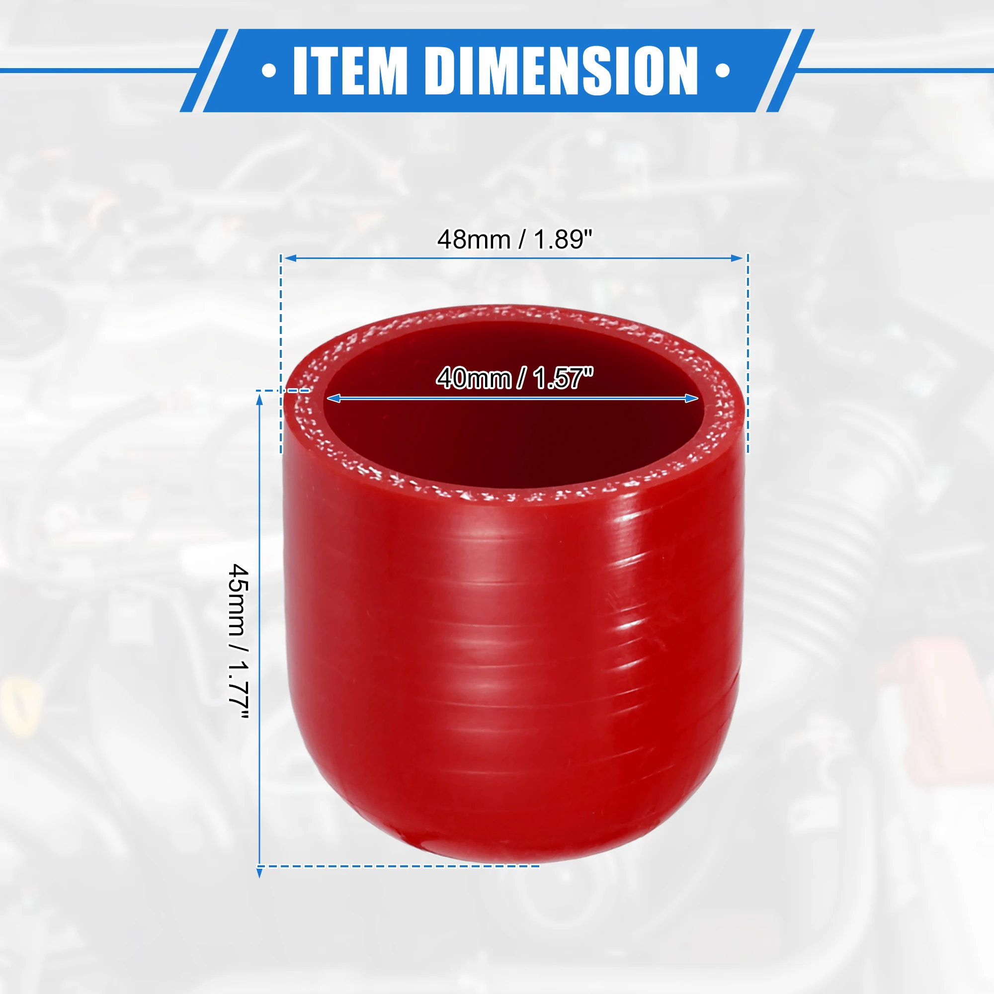 UXCELL ID 6mm-40mm OD 14mm-48mm Reinforced Silicone Coolant Cap  Turbo Bypass Valve Cap Vacuum Throttle Body Water Port Red