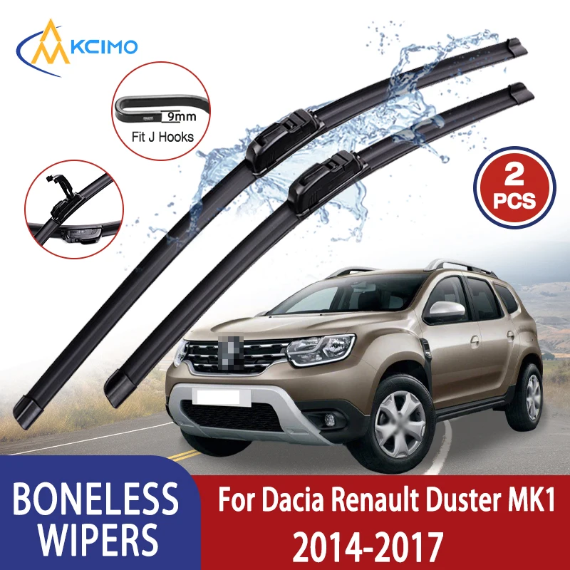 Für Dacia Renault Duster MK1 2014-2017 Auto Wischer U-typ Weiche Gummi Ohne Knochen Wischer HD Leise langlebig Automotive Wischer 20 "+ 20"