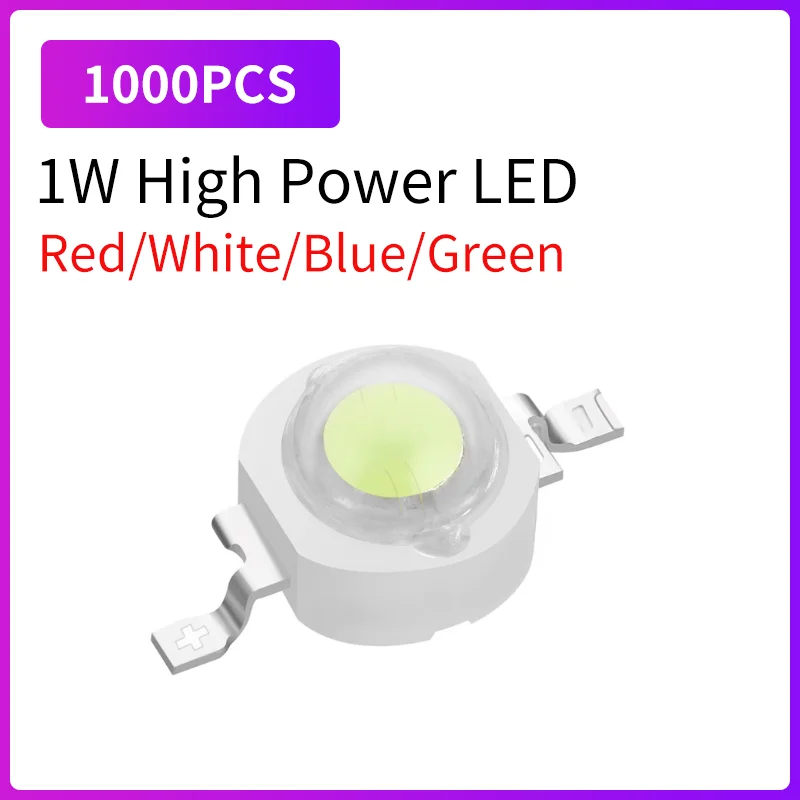 1000PCS 1W High Power LED Chip SMD COB Diodes Warm White Cold White Red Green Blue Yellow Full Spectrum Grow Light Lamp Beads