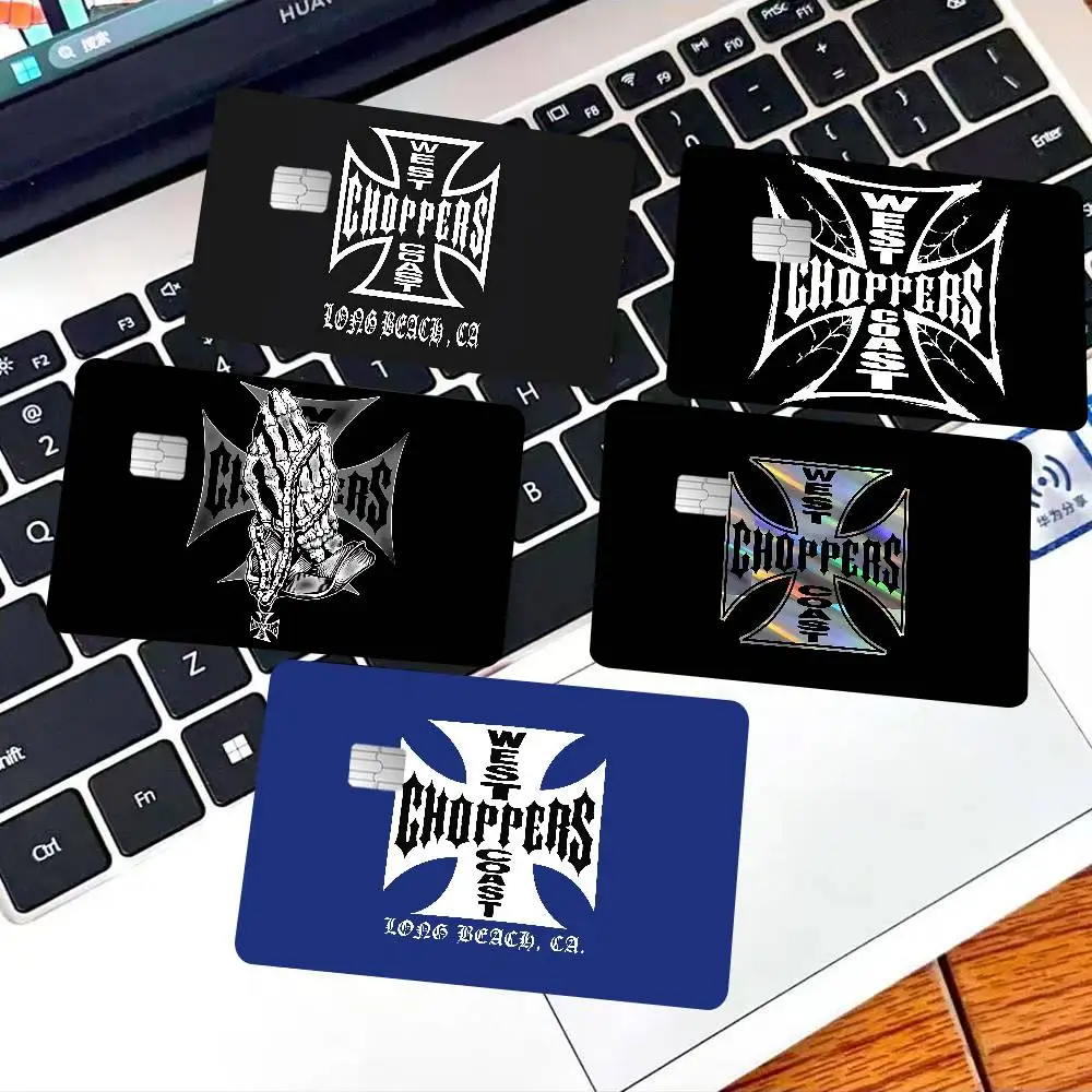 West C-Coast C-Choppers Cartoon Credit Card Skin Stickers For Bank Card Bus Metro Card Sticker Waterproof Women Gift