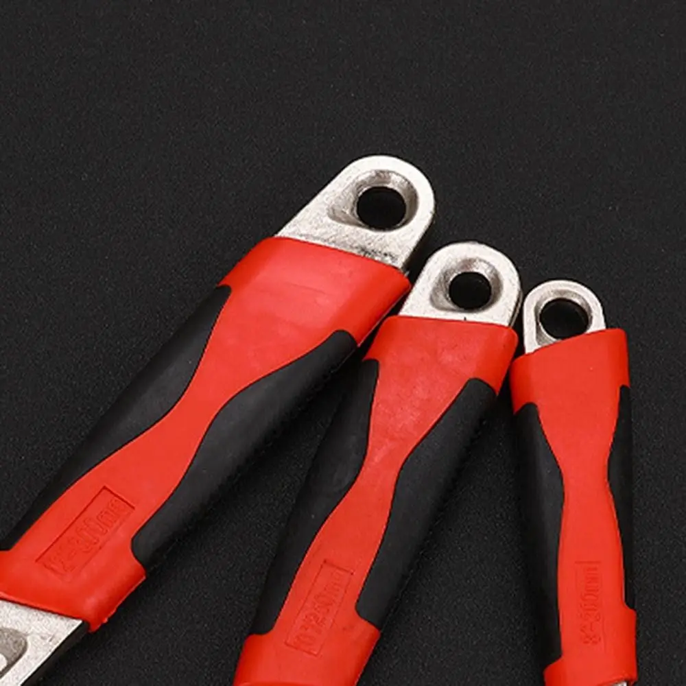 

8/10/12 Inch Adjustable Opening Wrench Long Handle Heavy-Duty Universal Spanner Carbon Steel Rubber-Coated Torque Wrench