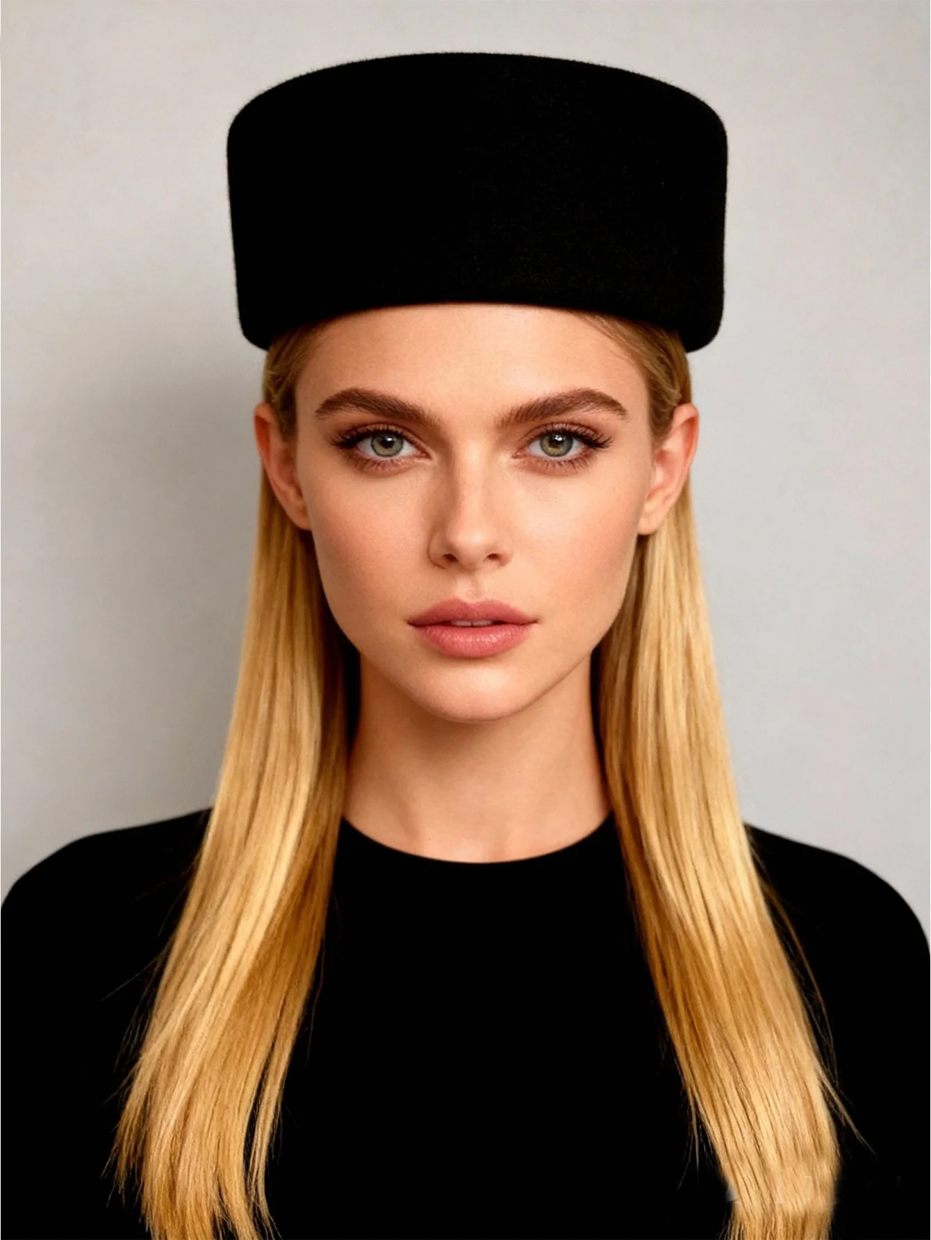 Black White Solid Wool Felt Pillbox Hats For Ladies Women Church Hat Elegant Vintage Wedding Bride Tea Party Dress Cocktail Cap