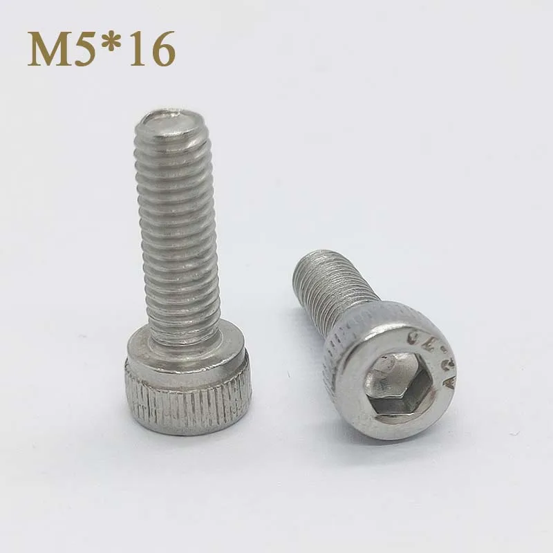 M5*16 Socket Head Cap Screws, Allen Socket Drive, Stainless Steel length=16mm, Bright Finish, Full Thread,1pcs