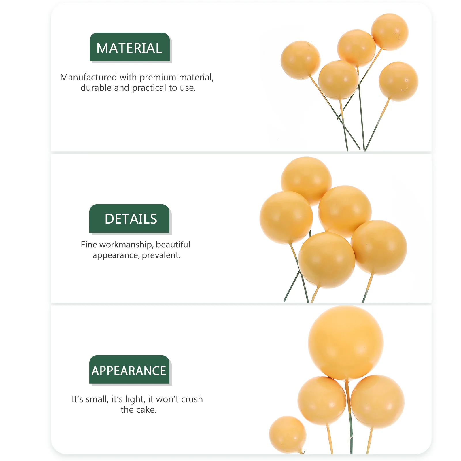 

20 Pcs Cake Decorations Plastic Insert Safe Environmental Balloon Topper Festive Birthday Party Supply Easy CleanCake