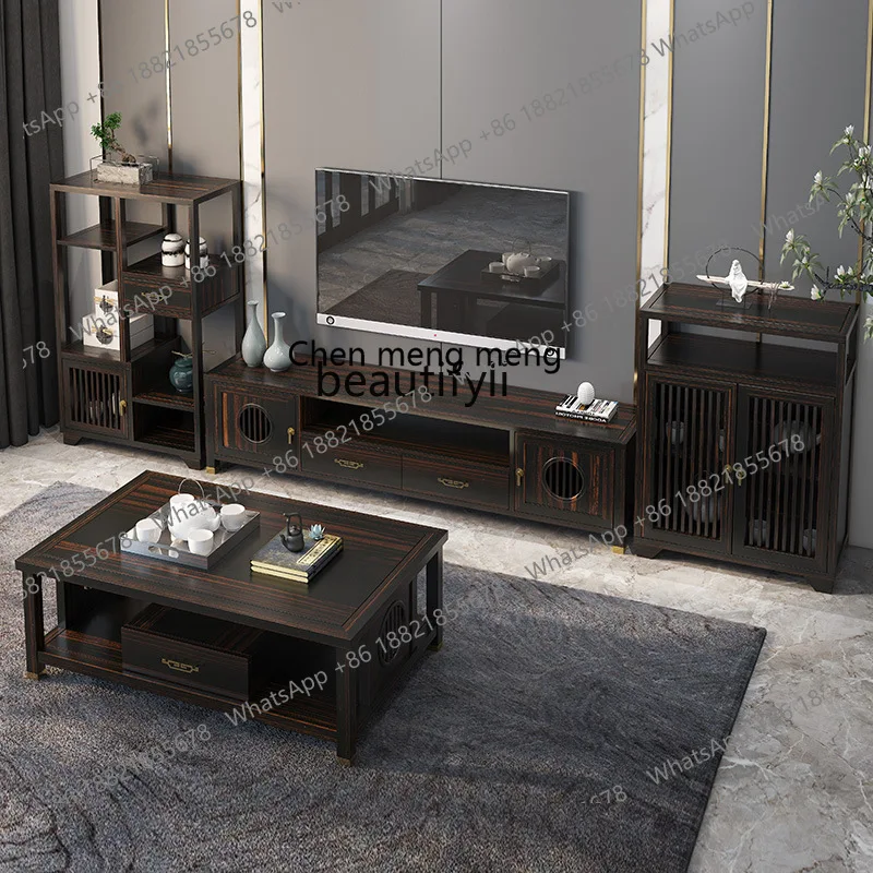 

X New Chinese all-solid wood TV cabinet, living room storage TV, storage floor cabinet