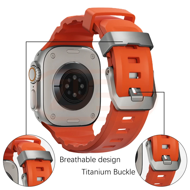 الرياضة الفرقة ل أبل الترا 2 10 9 8 7 6 SE 5 4 سيليكون التيتانيوم معدن سوار حزام ل iWatch 42 مللي متر 44 مللي متر 45 مللي متر 46 مللي متر 49 مللي متر