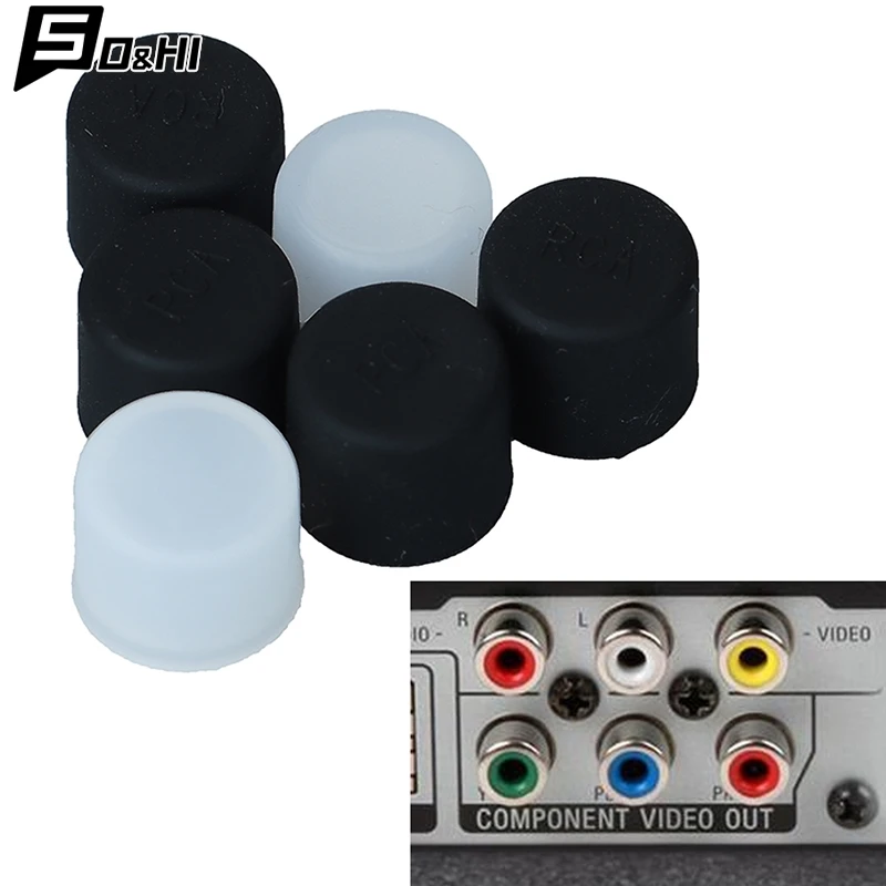 10Pcs/lot Silicone TV Audio Video Interface Dust Plug RCA Female Protective Cover RCA Plug Dust-proof Cover