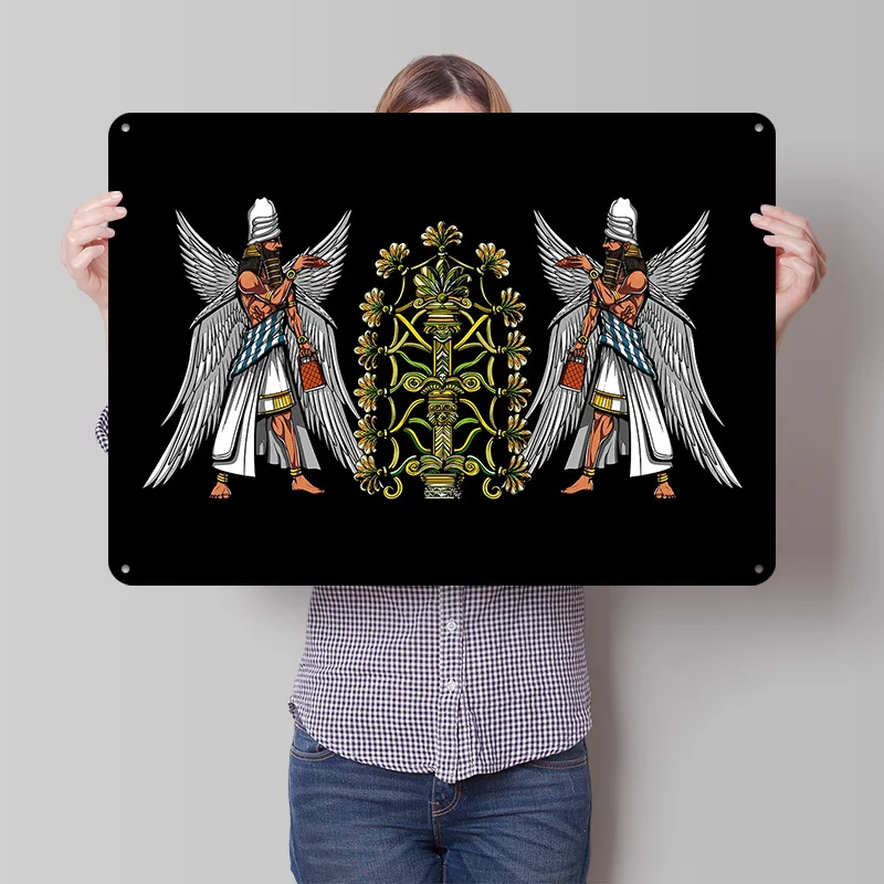 Ancient Anunnaki Gods Metal Poster Perfect Gift for Fans Lovers Customized Wall Art Metal Sign for Modern Home Decoration Room
