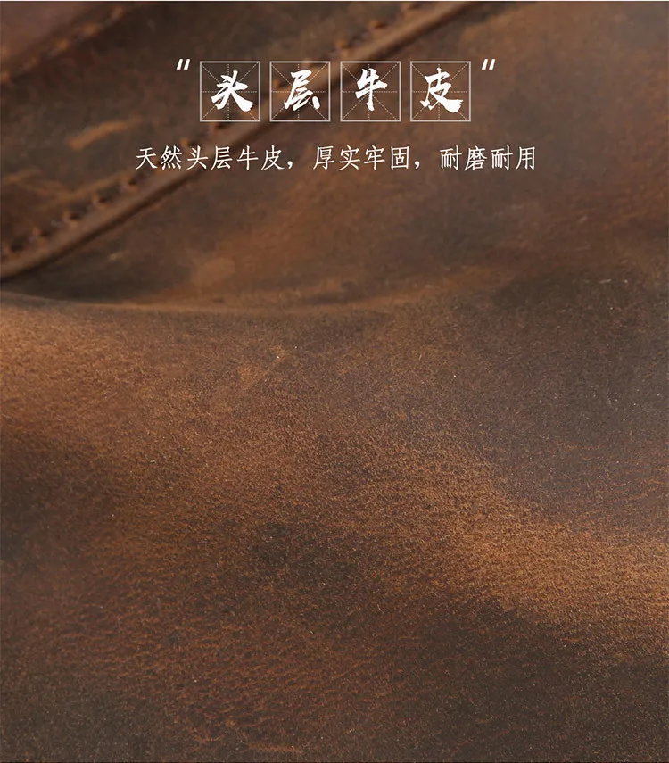 High Quality Genuine Leather Men Briefcase Business Bag Crazy Horse Leather Large 17'inch Laptop Bag Male Portfolio Office Case