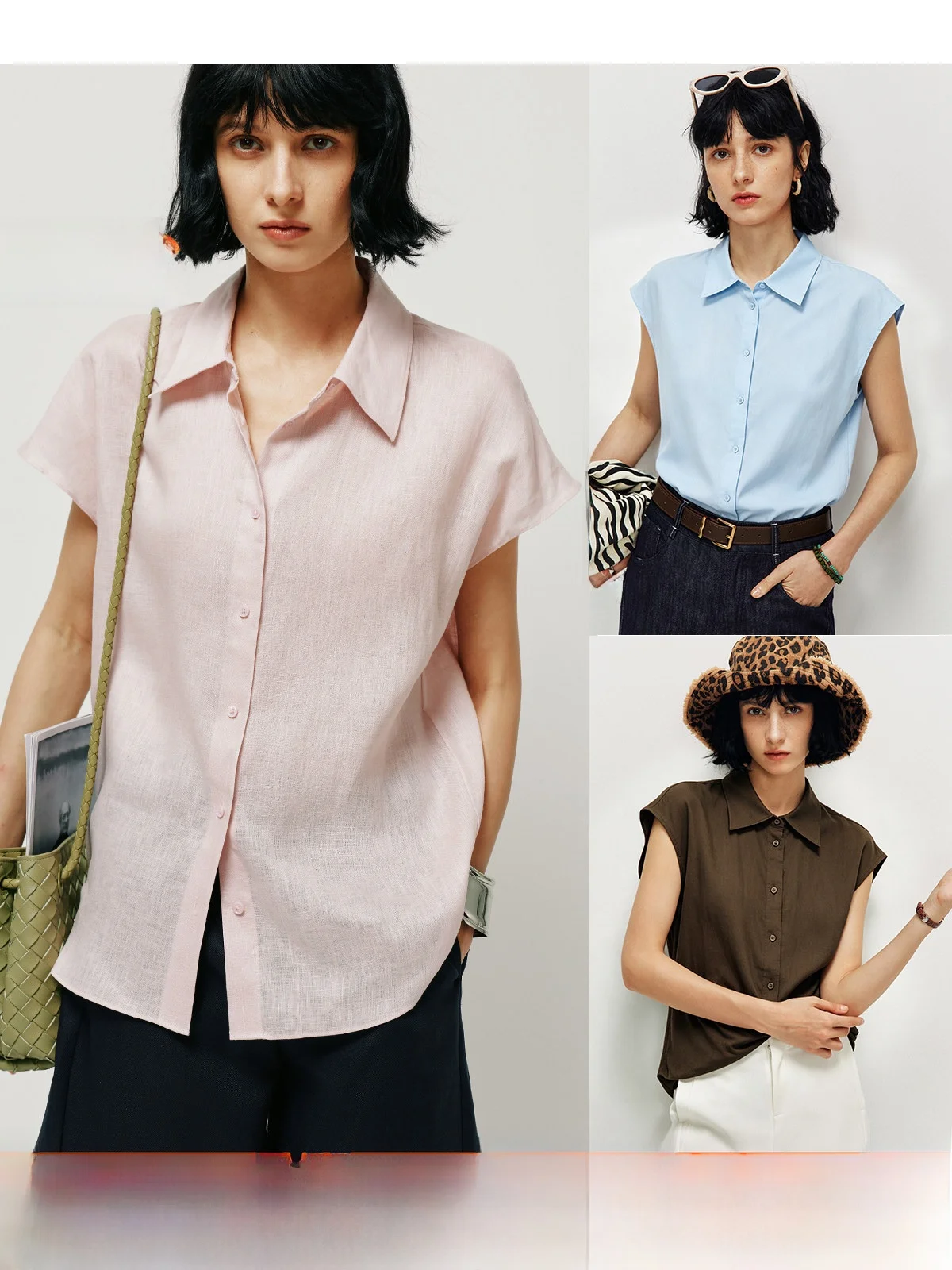 

Comfortable Wide Shoulder Linen Shirt Loose Slimming Women's Casual Fashion Top Breathable Spring Summer Autumn Seasonal Wear