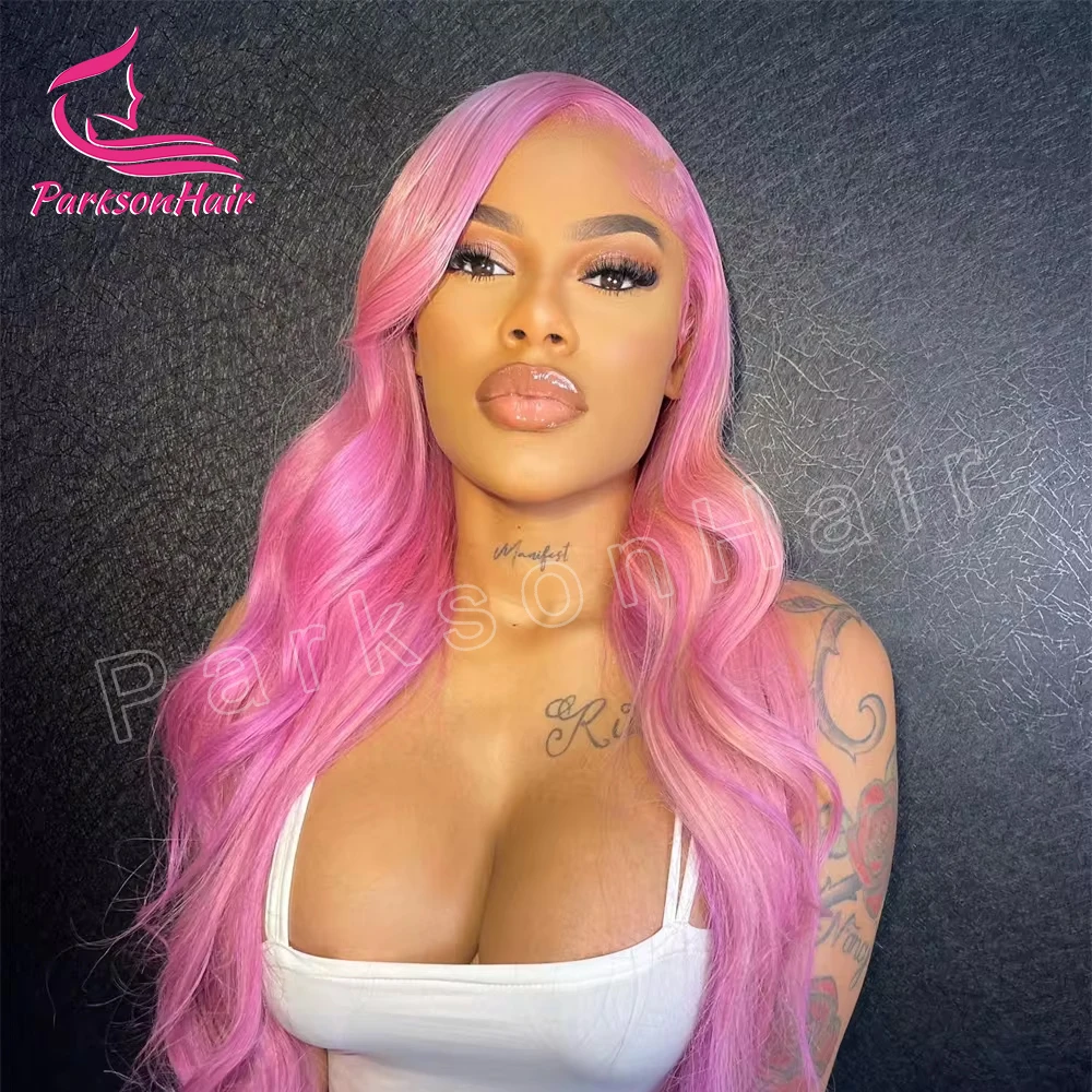 

Pink 13x6 Transparent Lace Front Wig Body Wave Wigs For Women 613 Colored 13x4 Lace Front Blonde Human Hair Pre Plucked Wigs