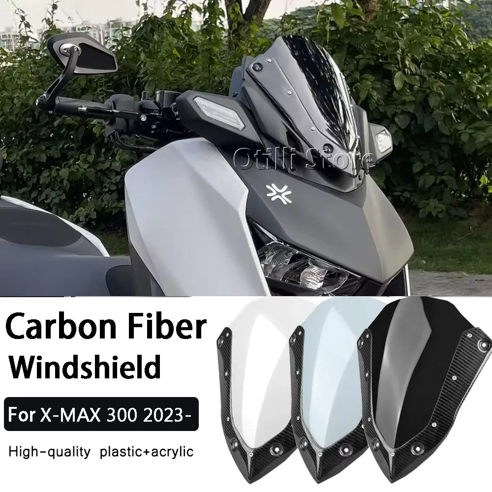 

Лобовое стекло мотоцикла, солнцезащитный козырек, передний обтекатель, лобовое стекло, спортивное лобовое стекло из углеродного волокна для YAMAHA XMAX 300 X-MAX 300 X-Max 300