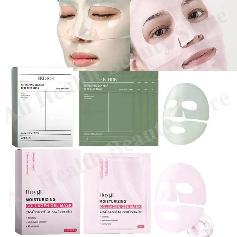 4PCS/Box Bio Collagen Face Mask Shrink Pores Deep Hydrating Mask Moisturizing Refreshing Facial Skin Care