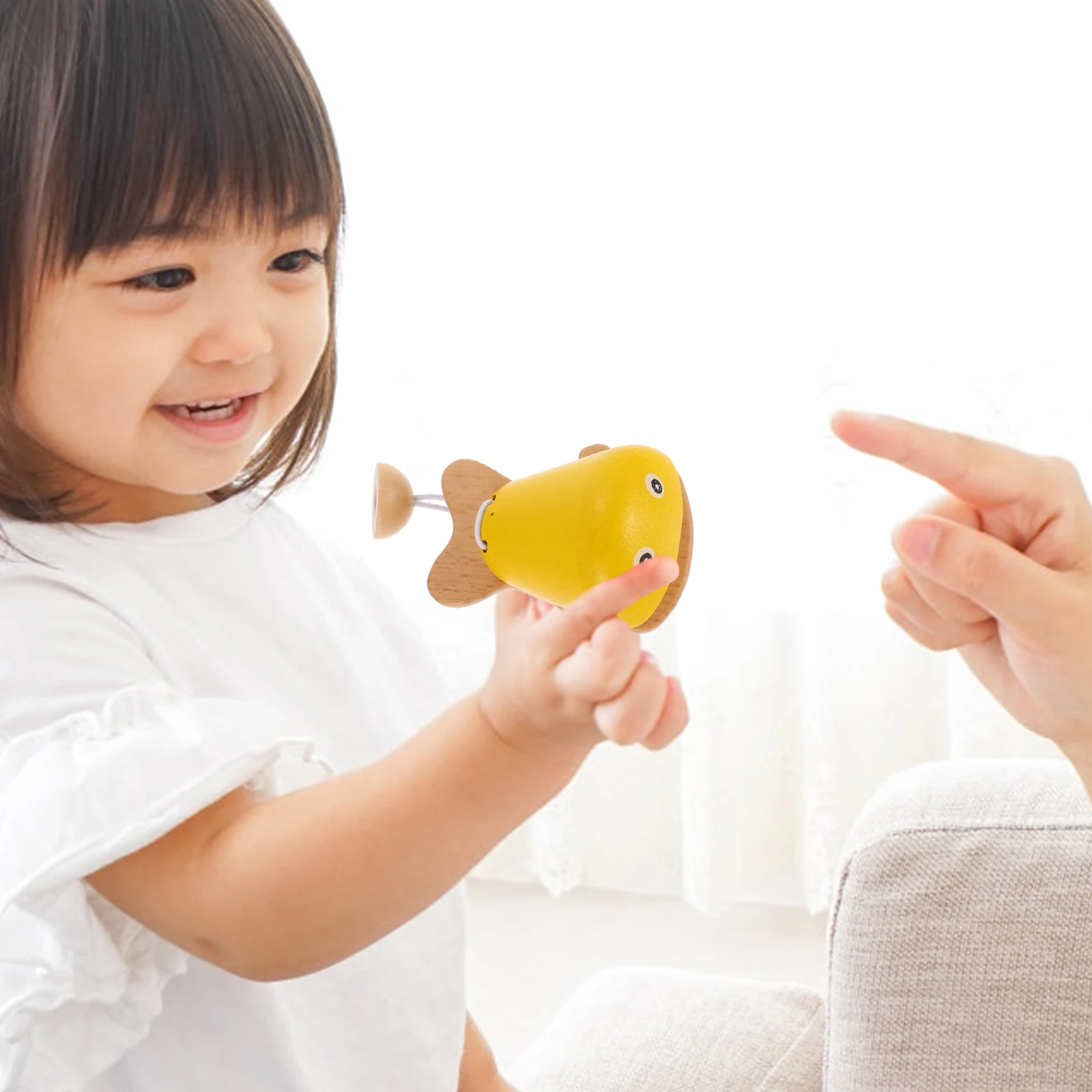 

2 Pcs Wood Kids Toy Household Children Toy Boy Wear resistant Castanet Music Perception Fish Toddler Intelligence Visual