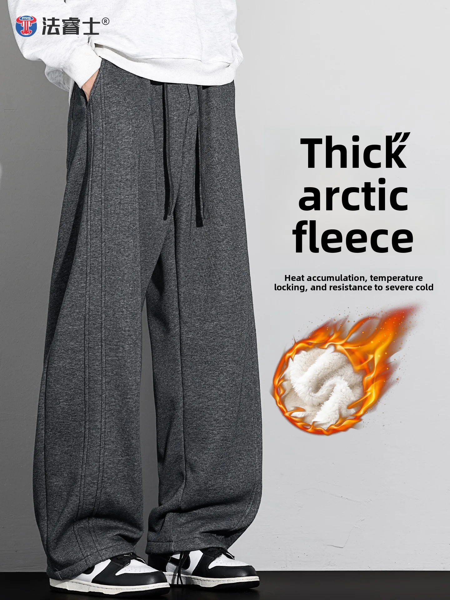 

Men's Casual Straight Leg Pants Fleece Lined Thickened Autumn Winter Style Warmth Guaranteed Lamb Velvet Comfortable Fit Trou...