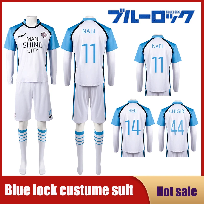 

Anime Blue Lock Nagi Chigiri Mikage Cosplay Costume T-shirt Wig Football Tracksuit Jersey Shorts Socks Soccer Uniform Sportswear