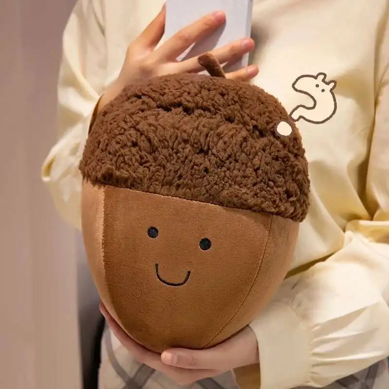 

Adorable Pinecone Family Stuffed Plush Pillow Soft Baby Doll Cartoon Chestnut Plushie Toys Cute Soft Cushion Xmas Birthday Gift