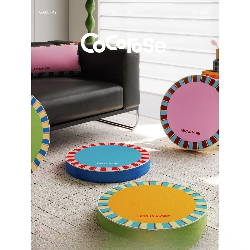 Round Colorful Floor Meditation Cushion, Zafu Yoga Sitting Pillow for Adult, Tatami Mat Seat Pad with Washable Cover Home Decor
