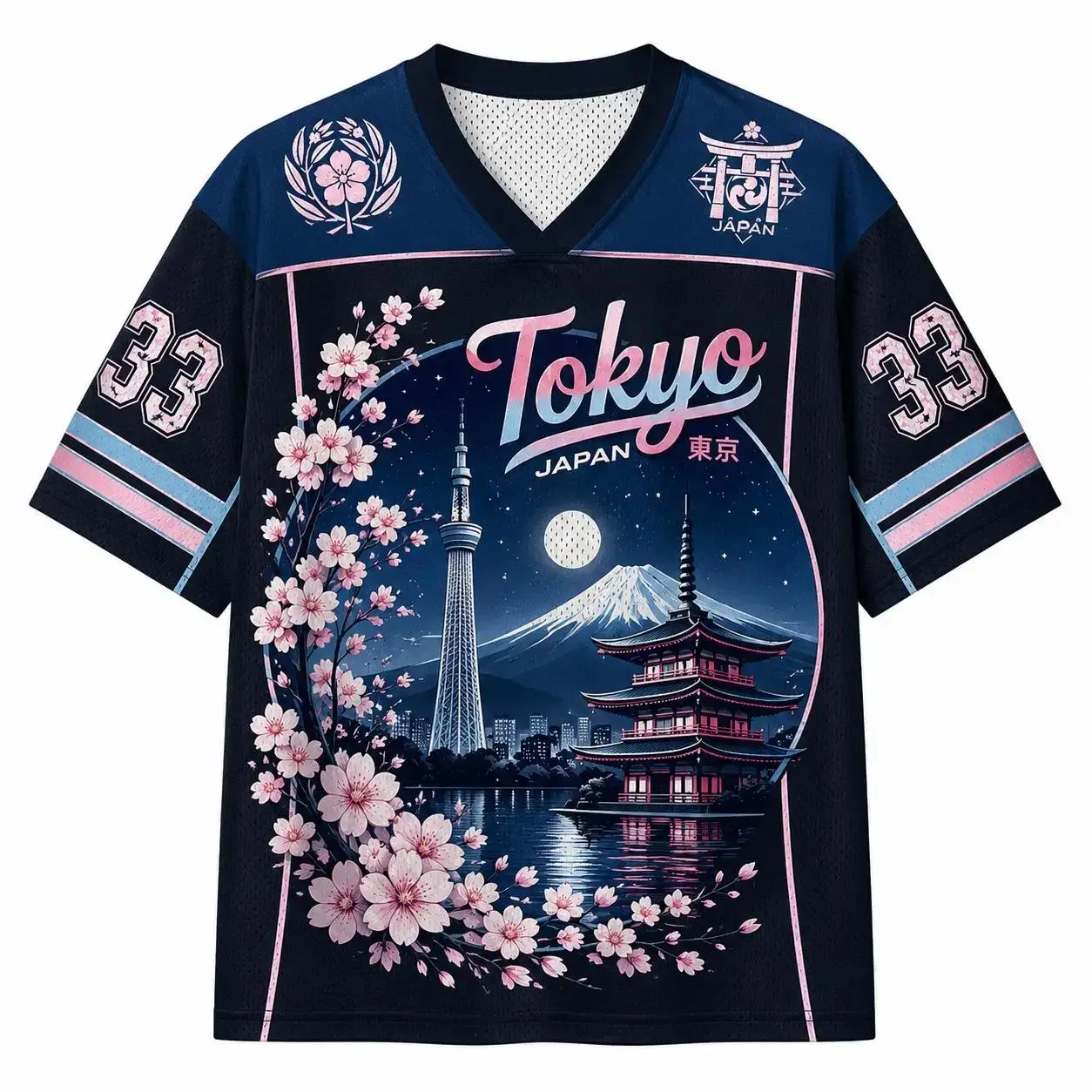 Moda Verano 2026 - Camiseta Urbana Transpirable de Secado Rápido con Diseño de Flor de Cerezo de Kioto, Japón, Imprimible en 3D