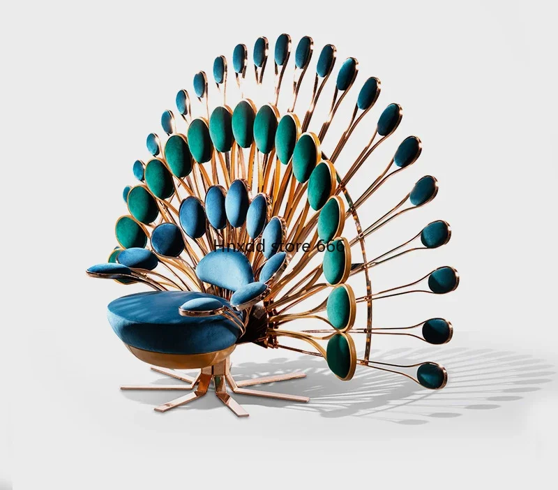 Peacock sofa chair haute couture light luxury image leisure chair