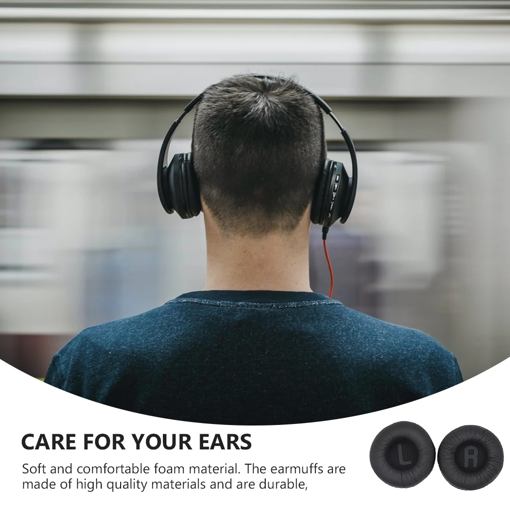 

1 Pair Headphone Earpads Soft Comfortable Replacement Noise Blocking Compatible With T500Bt Tune600Btnc T450Bt Earphone Ear
