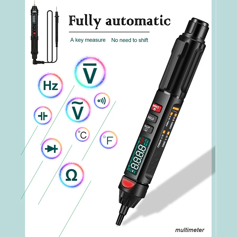 ET8909 ET8908 ET8906 Digital Multimeter Voltage Test Pen Capacitance testor Phase Sequences Meter Screen Ohm Diode NVC testor