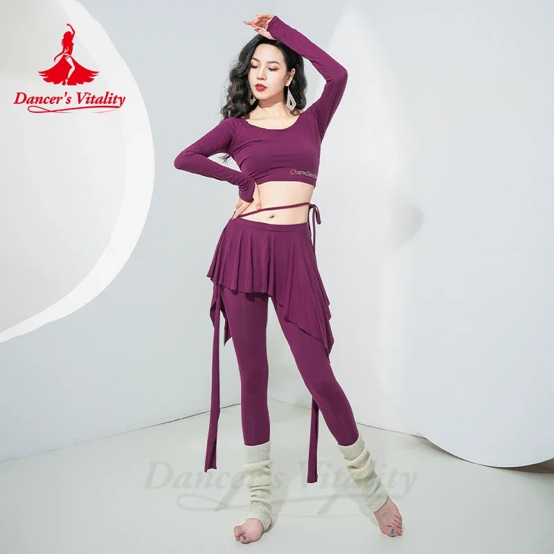 Belly Dance Costume Set for Women Autumn/Winter New Training Suit Long Sleeve Set Woodell Step Trouser Belly Dancing Outfit