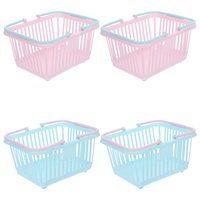 4 Pcs Carts Picking Basket Small Plastic Bins Shopping Bathroom Square Container