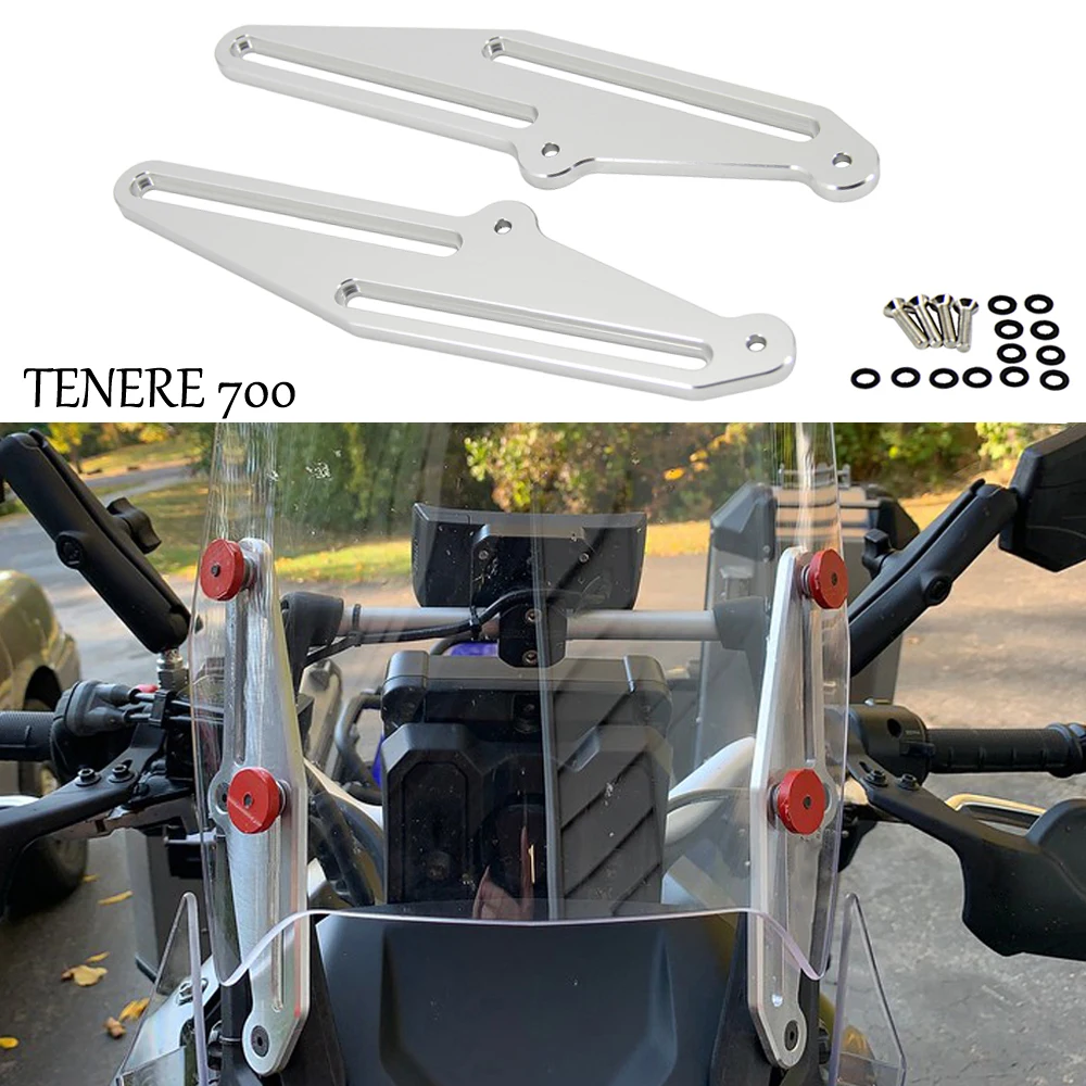 

2021 New Motorcycle Support Holder Kits For Yamaha Tenere700 Tenere 700 XT700Z 2019 2020 Windshield Bracket Windscreen Adjusters