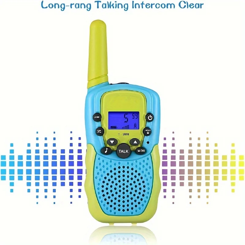 Talkie Walperforé pour enfants, radios bidirectionnelles, lampe de poche LCD rétroéclairée, jouets cadeaux pour garçons et filles, 22 canaux, 3 à 12 ans, 2 paquets