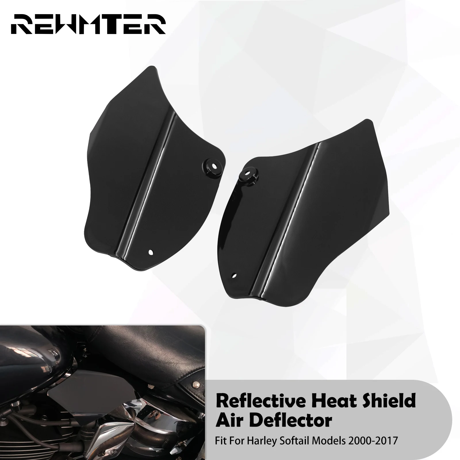 

Motorcycle Air Deflector Saddle Air Heat Shields ABS Reflective For Harley Softail Breakout Fat Boy Heritage Deluxe FLHC 00-2017