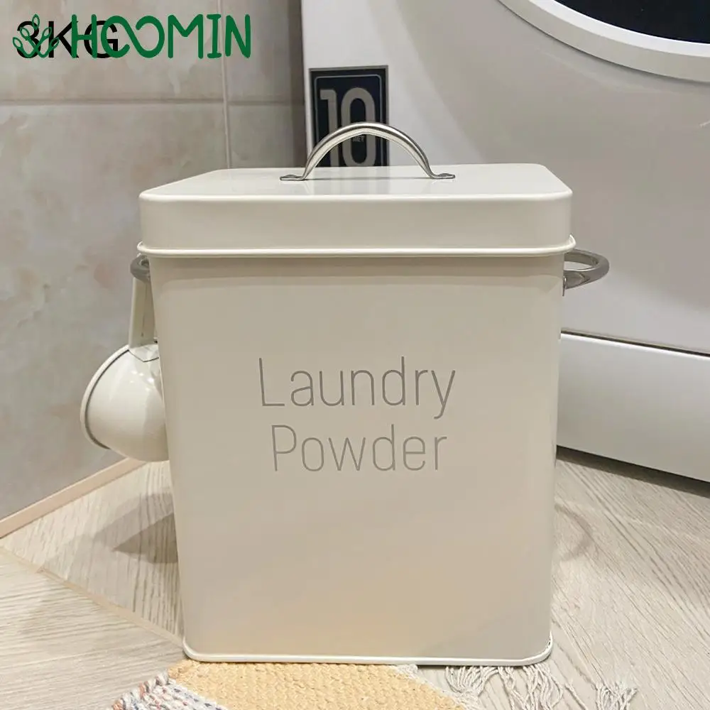 

Grain Storage Case Snack Container with Measuring Cup Laundry Detergent Storage Box Household 3KG Washing Powder Barrel