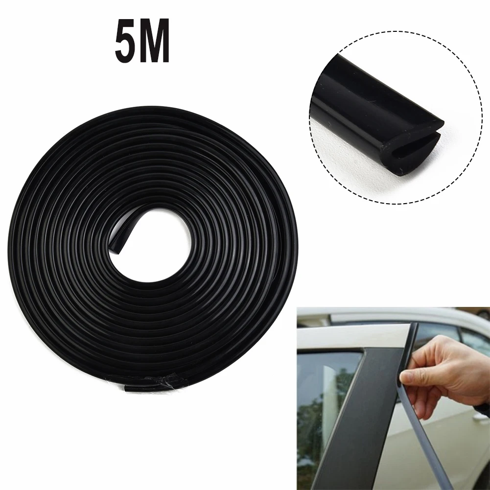 

5M Car Door Edge Protector Strip Trim U-shape Rubber-Guard Seal 11mmx5mm Black-Accessories For Vehicles