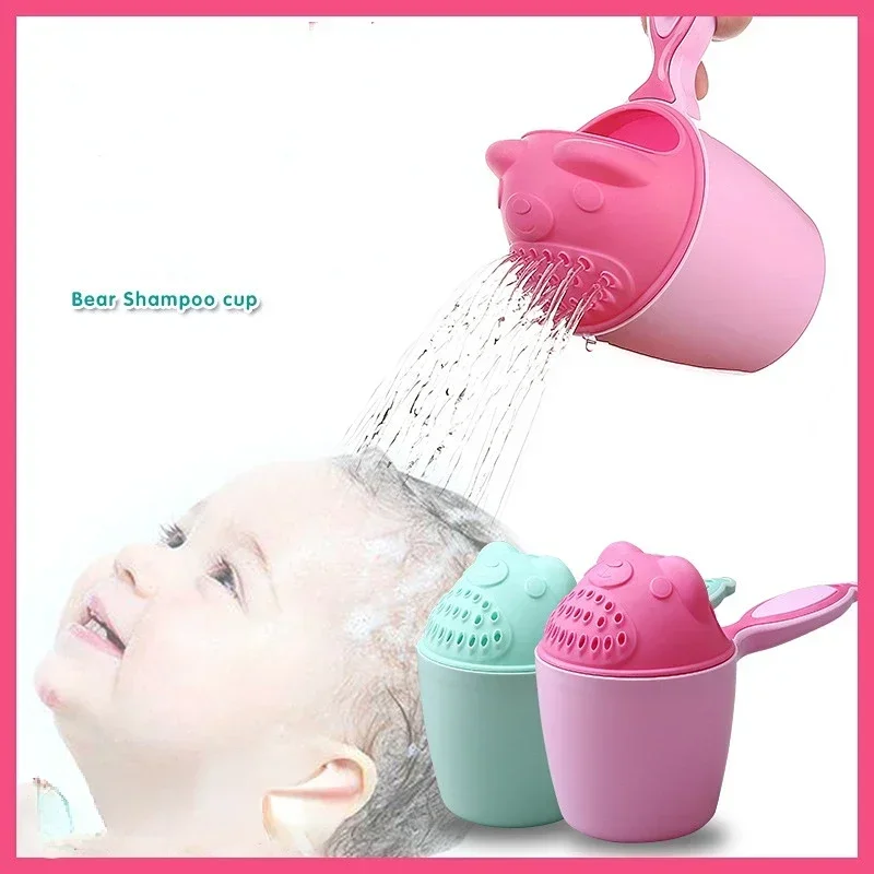 Niedliche Bär Baby Dusch haube Kleinkind Shampoo Kappe Kinder Bad Eimer Baby Bad Löffel Kinder Shampoo Tasse Kinder Bad Werkzeug