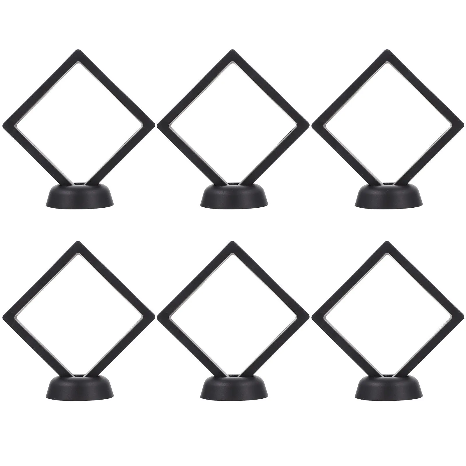 6 مجموعات من حامل عرض المجوهرات العائمة عالية الجودة ABS مادة البولي ايثيلين رفوف تخزين شفافة مقاومة للأكسدة للخواتم #4