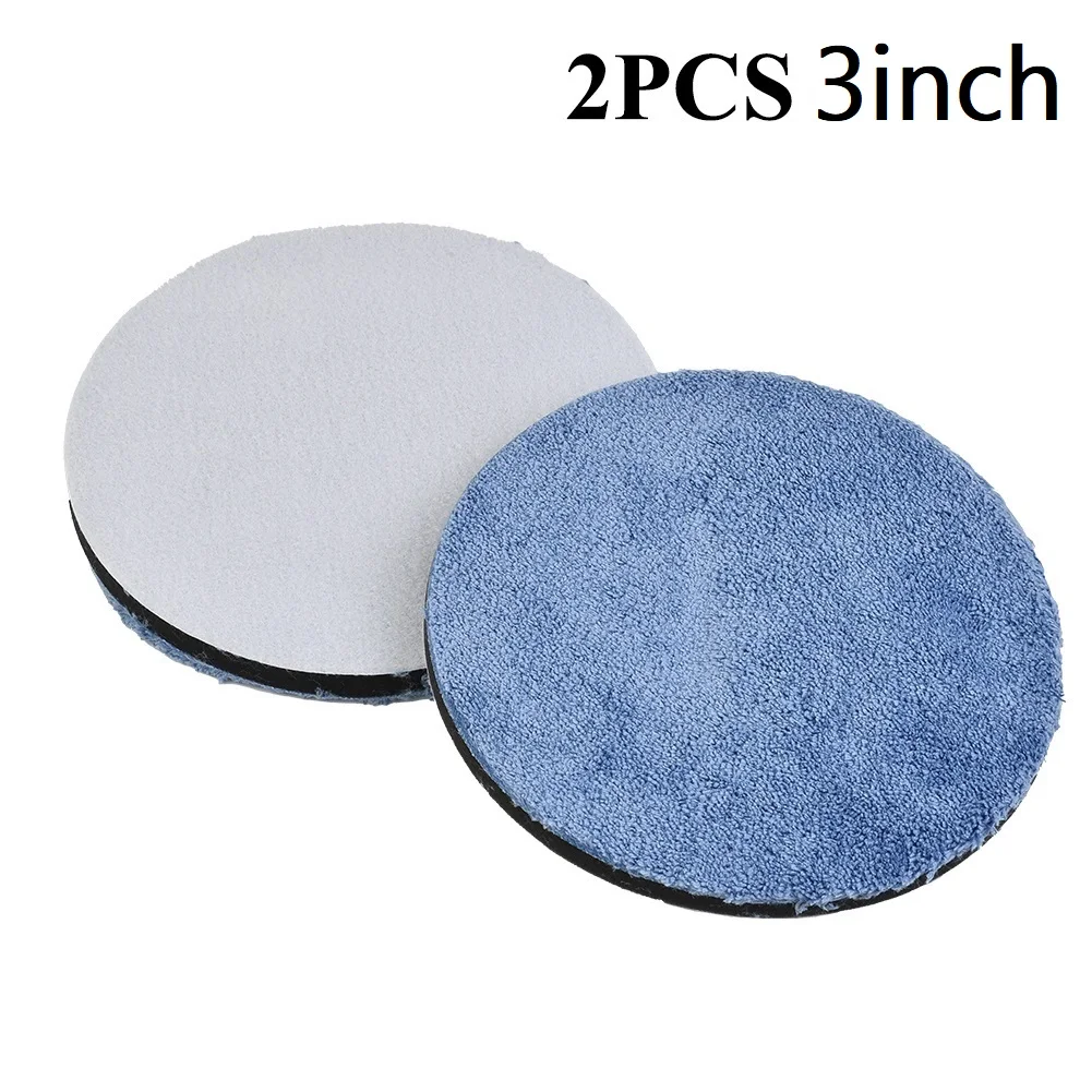 2Pcs 3-7Inch Car Polishing Pad Auto Microfiber Bonnet Polisher Soft Wool Wax Wash Buffer Cover Cleaning Tools Accessories