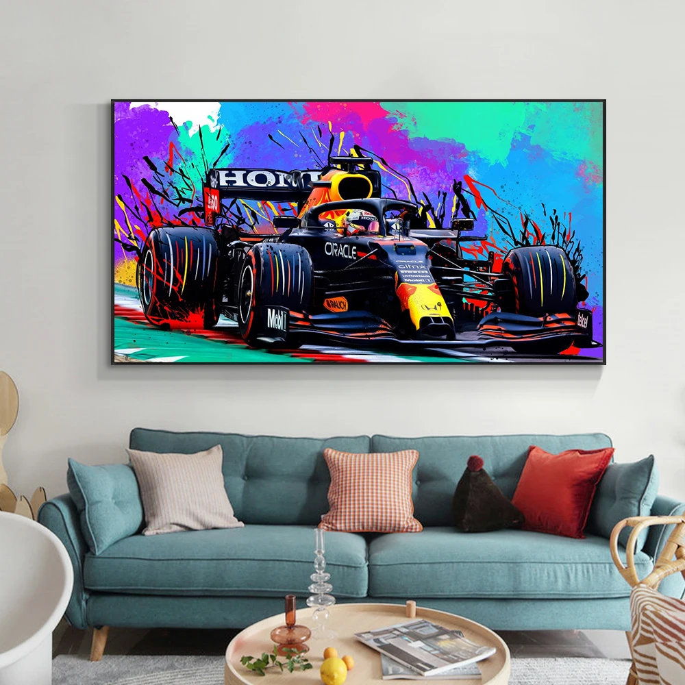 World Champion Car F1 Painting Poster Abstract Graffiti Wall Art Canvas Prints Modular Pictures Home Living Room Decor