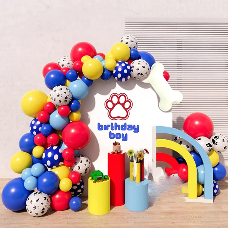 

Pet Themed Balloon set Cartoon Dog pawLatex Balloon Chain For Children's Birthday Party Decoration Props