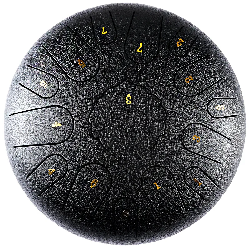 أسطوانة لسان فولاذية مقاس 12 بوصة و15 نوتة - أداة فولاذية كربونية تستخدم للتأمل واليوجا والاسترخاء والعاطفي #6