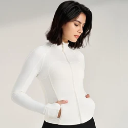 New sports jacket women's stand-up collar tight yoga clothing tops long-sleeved running training Pilates fitness clothing